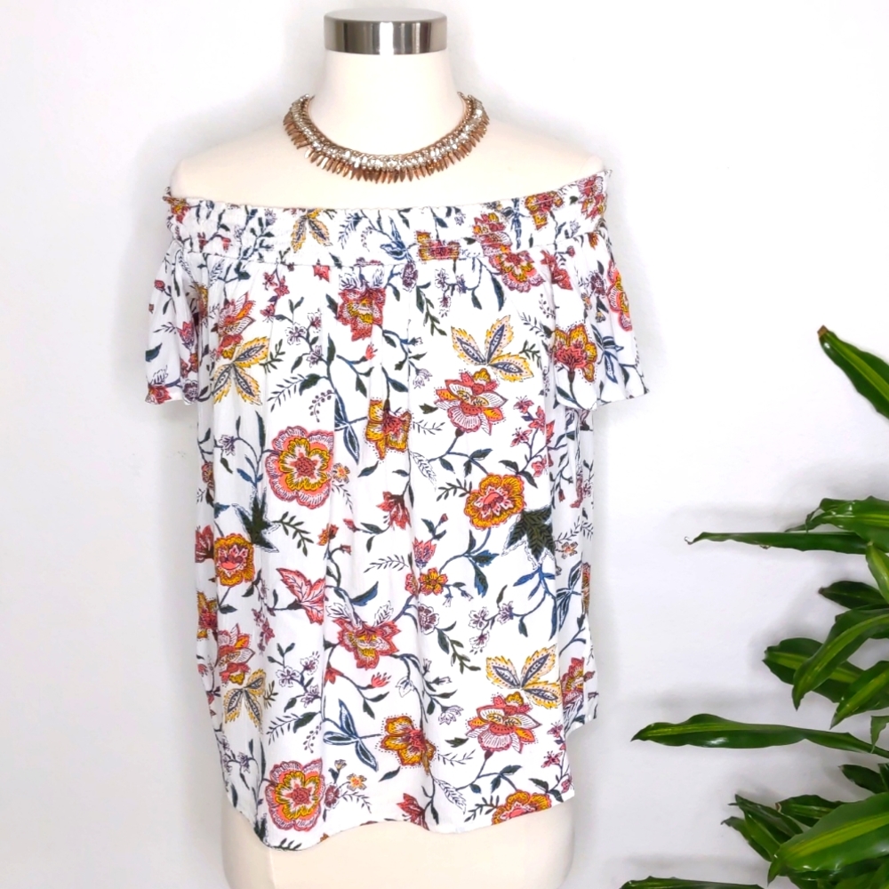 Old Navy Off Shoulder Floral Blouse Size Small